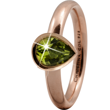 Christina Collect rosa forgyldt ring - Peridot Pearl*